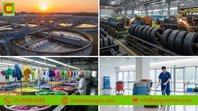 Những ngành phổ biến sử dụng hóa chất công nghiệp